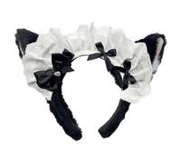 Cute Plush Sweet Headband Stylish Ribbon Bowknot Headpiece Simulation Animal Ear Maid Hairband For Daily Wear & Party Girls Headwear