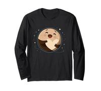 Cute Pluto Planet Hug Astronomy Humor Long Sleeve T-Shirt