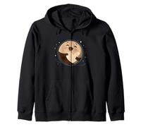 Cute Pluto Planet Hug Astronomy Humor Zip Hoodie
