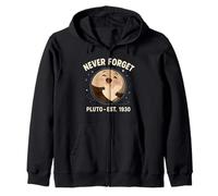 Cute Pluto Planet Hug Never Forget Est 1930 Astronomy Humor Zip Hoodie
