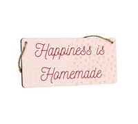 Cute Plywood Sign: Hanging Romantic Home Decor; Thoughtful Idea for Couples, Family, Wife, Husband, Boyfriend, Girlfriend; Reads 'Happiness is Homemade' (smlsgnha - homemadehapp)