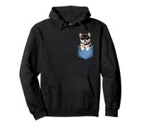 Cute Pocket Black and Tan Shiba Inu Puppy Lover Dog Mom Pullover Hoodie
