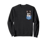 Cute Pocket Black and Tan Shiba Inu Puppy Lover Dog Mom Sweatshirt