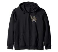 Cute Pocket English Springer Spaniel Baseball Zip Hoodie
