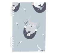 Cute Pocket Kittens A5 Notebook, White and Grey Cats Notebooks A5, Lined Paper Teacher Notebook 120Pages/60Sheets, Jotter for Writing, School Books for Women, Student Essentials University Women Man