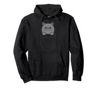 Cute Pocket Persian Cat Funny Peek Out Pullover Hoodie