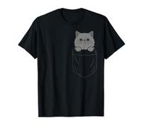 Cute Pocket Persian Cat Funny Peek Out T-Shirt