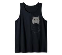Cute Pocket Persian Cat Funny Peek Out Tank Top