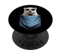 Cute Pocket Polar Bear Lovers PopSockets Adhesive PopGrip