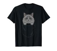 Cute Pocket Ragdoll Cat Funny Peek Out T-Shirt