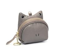 Cute Pocket-Sized Solid Color Mini Coin Purse for Women, Frog Shape Change Wallet, Key Lipstick Card Holder (Elephant Gray)