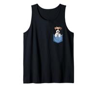 Cute Pocket Wire Hair Fox Terrier Lover Dog Mom Tank Top