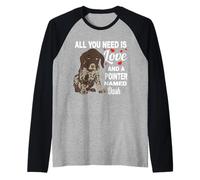 Cute Pointer Named Dash for German Shorthaired Pointer Dog Raglan Baseball Tee