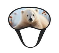 Cute Polar Bear Animals Sleep Mask for Side Sleeper Soft Breathable Sleeping Eye Mask Blackout Silk Eye Sleep Shade Cover with Elastic Strap Night Blindfold for Women Men Travel Nap