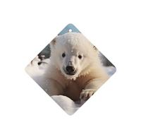 cute polar bear baby Car Air Fresheners Cards 4 Pcs Long Lasting Car Fresheners Gifts for Men Women Auto Aromatherapy Tablets Hanging Scented Card Rearview Mirror Pendant - Lavender Scent