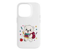 Cute Polar Bear Back to School Kids Teacher Student Case for iPhone 14 Pro