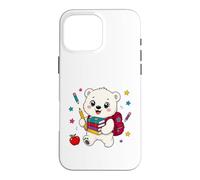 Cute Polar Bear Back to School Kids Teacher Student Case for iPhone 16 Pro Max