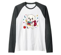 Cute Polar Bear Back to School Kids Teacher Student Raglan Baseball Tee
