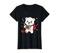 Cute Polar Bear Back to School Kids Teacher Student Value Graphic T-Shirt, Women, Black, XL