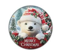 Cute Polar Bear Christmas Greeting Metal Tin Sign Plaque | Wall Decor for Cafe, Club Bar, Office, Home Garden Metal Poster 4x16Inch or 8x8inch