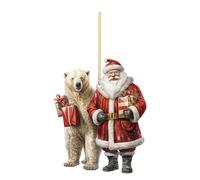 Cute Polar Bear Christmas Scene Decoration - Personalised Christmas Tree Pendant & Bauble
