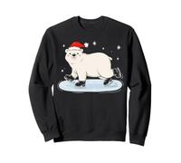 Cute polar bear ice skating Christmas Sweatshirt