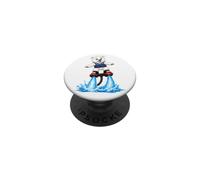 Cute Polar Bear Jetboarding Summer Cartoon Design PopSockets Adhesive PopGrip