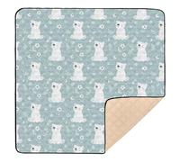 Cute Polar Bear Large Non-Slip Baby Playmat for Floor Lightweight Baby Kick Crawling Mat for Baby Toddler Infant, 50'' x 50''