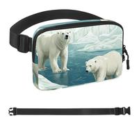 Cute Polar Bear on the Water Surface-1607 Belt Bag for Men and Women Fanny Pack,Belt Bag with Adjustable Strap,Fashion Crossbody Everywhere Belt Bag for Travel Outdoors Running Hiking, Multicolor,