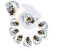 Cute Polar Bear Print Guitar Picks 12 Pack with Guitar Organizer Storage Box Guitar Accessories Ukulele for Acoustic Guitar Bass Guitar Day Gift