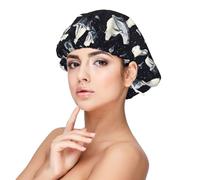 Cute Polar Bear Print Satin Silk Bonnet for Sleeping Women, Adjustable Double Layer Satin Hair Bonnet Night Sleep Cap for Curly Hair