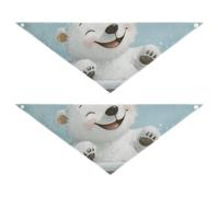 Cute Polar Bear Retro Bathtub Cute Dog Bandanas Unique Shape Adjustable Fit Pet Scarf Cute Pet Holiday Accessories Decor for Dogs Cats 2 Pack