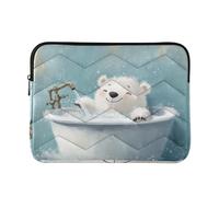 Cute Polar Bear Retro Bathtub Laptop Sleeve Case 15-16 Inch Lightweight Laptop Zipper Case Computer