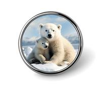 Cute Polar Bear Round Badge Cute Brooch Hats Jackets Decor Personalized Lapel Pin Clothing Jewelry Accessories for Wedding Party Gift