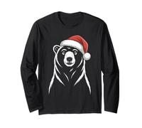 Cute Polar Bear Santa Hat Christmas Xmas Long Sleeve T-Shirt