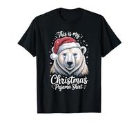 Cute Polar Bear Santa Hat Christmas Xmas T-Shirt
