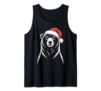 Cute Polar Bear Santa Hat Christmas Xmas Tank Top