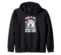 Cute Polar Bear Santa Hat Christmas Xmas Zip Hoodie