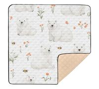 Cute Polar Bear White Large Sturdy Baby Care Play mat for Indoor Outdoor Portable Foldable Baby Crawling Mat for Babies Infants Toddlers, 50'' x 50''para juegos de