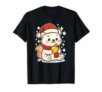 Cute Polar Bear Winter with Santa Hat T-Shirt