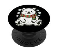 Cute Polar Bear With Scarf PopSockets Adhesive PopGrip