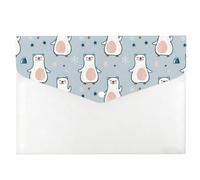 Cute Polar Bears A4 Folder, Folders with Plastic Pockets, Folder with Dividers, School Supplies Plastic Wallet, File Sleeves A4 Snap Button, Document Holder for School Office Home Travel