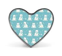 Cute Polar Bears Funny Lapel Pins Heart Button Brooch Badge Pin Hat Clothes Bag Jewelry for Men Women