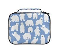 Cute Polar Bears Pattern Colored Pencil Bag Large Capacity Pencil Case for Colouring Pencils Pen Bag Marker Organizer