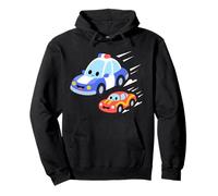 Cute Police Car Chase Cartoon Racing Vehicles Pullover Hoodie
