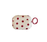 Cute Polka Dot Aesthetic Case for Airpods Pro 3 (2025) with Keychain,Trendy Retro Dots Stylish Pretty Girly Design Slim Protective Cover for AirPods Pro 3rd Generation,Red Dots