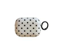Cute Polka Dot Aesthetic Case for Airpods Pro 3 (2025) with Keychain,Trendy Retro Dots Stylish Pretty Girly Design Slim Protective Cover for AirPods Pro 3rd Generation,Black Dots