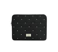 Cute Polka Dot Embroidered Laptop Sleeve Y2K Preppy Tablet Case Coquette Protective Notebook Pouch Kawaii Inner Bag (Black,15inch)