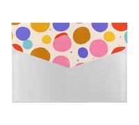 Cute Polka Dot File Folder 6-Pocket, Waterproof Accordion File Organizer with Snap Closure, Expanding Document Holder for Office, Home