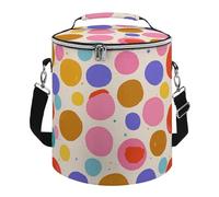 Cute Polka Dot Lunch Bag, 15L Portable Leakproof Picnic Basket with Shoulder Strap, Insulated Picnic Cooler Bag for Camping, Beach, Hiking & Groceries